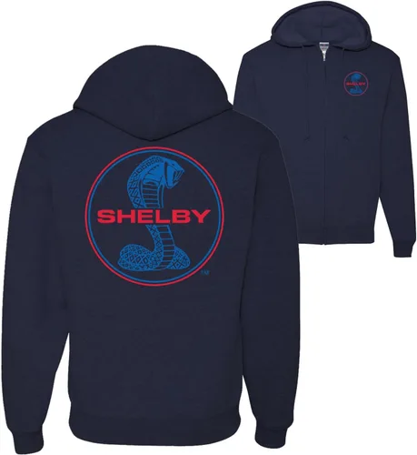 Miniatura 3 de Wild Bobby Shelby Cobra USA Logo Emblema Powered by Ford Cars and Trucks Sudadera con capucha y cremallera delantera y trasera