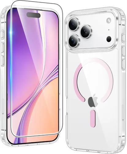 Miniatura 379 de FNTCASE Funda para iPhone 13 Pro-Max: Fundas magnéticas transparentes compatibles con Magsafe Slim anti amarillamiento protección contra caídas