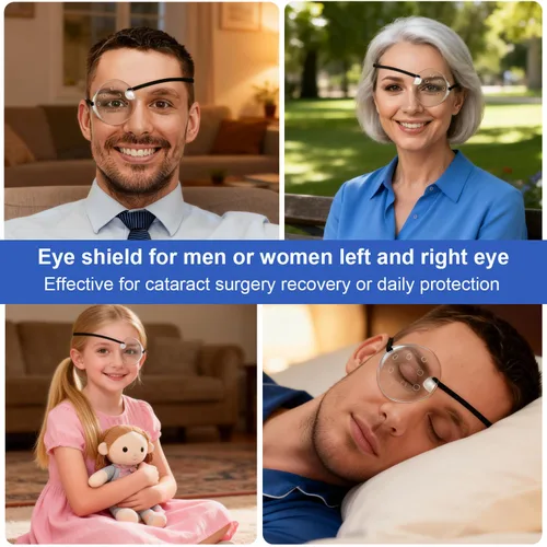Miniatura 6 de AMZVIO 2 protectores de ojos para después de la cirugía de cataratas, protector de ojos transparente con correa ajustable, parches médicos para 1