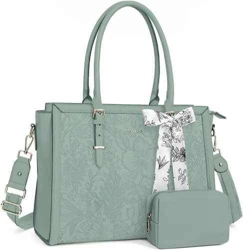Miniatura 12 de MOSISO Bolsa para Portátil para Mujeres, 15.6-16 pulgadas Bolsa Tote de Piel Sintética Compatible con MacBook, HP, Dell, Asus Notebook, Bolsas