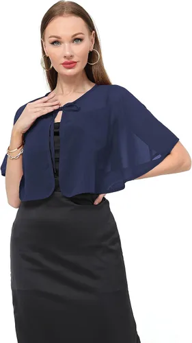 Miniatura 7 de Chal de gasa para mujer, capelets transparentes para vestido de noche, boda, cubierta de capa