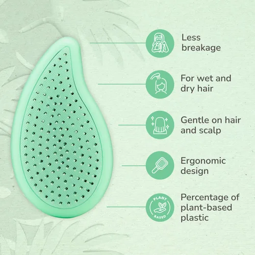 Miniatura 3 de Wet Brush Go Green - Cepillo de mano desenredante con aceite de árbol de té, cerdas ultrasuaves sin dolor que se deslizan por los enredos, protege