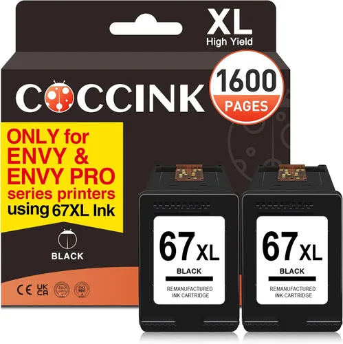 Miniatura 9 de COCCINK 67XL para HP Ink 67 XL Cartuchos de tinta Envy 6000 6052e 6055e 6065e 6058 6400 6455e 6458e Envy Pro 6000 6400 Impresoras Tinta de impresora