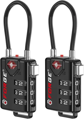 Miniatura 13 de Cerraduras para equipaje con cable aprobadas por la TSA, combinación reajustable con cuerpo de aleación, Moderno