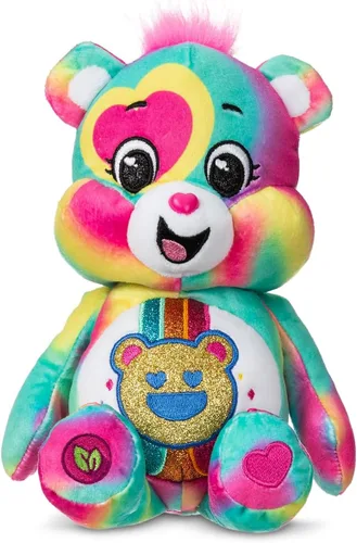 Miniatura 2 de Care Bears Oso Good Vibes con Purpurina de 9" - Tie-Dye Multicolor, ¡Hecho de Materiales Reciclados! – Bueno para Niñas y Niños, Coleccionistas