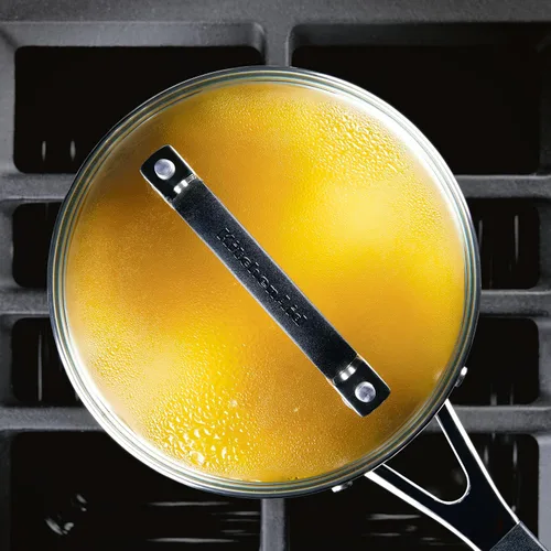 Miniatura 9 de KitchenAid - Sartén de acero inoxidable de inducción con marcas de medición y tapa, 2 cuartos de galón, acero inoxidable cepillado