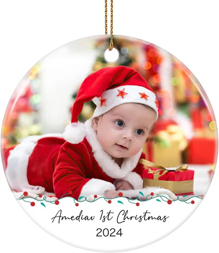 Miniatura 16 de Adornos de Navidad personalizados para la familia 2025, adornos de foto personalizados para el árbol de Navidad, adorno de foto, decoración de árbol