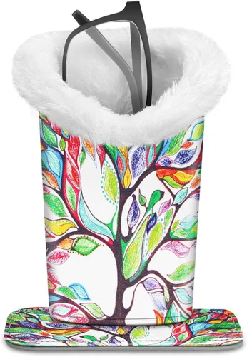 Fintie Soporte para anteojos forrado de felpa con base magnética, estuche de cuero vegano prémium para lentes
