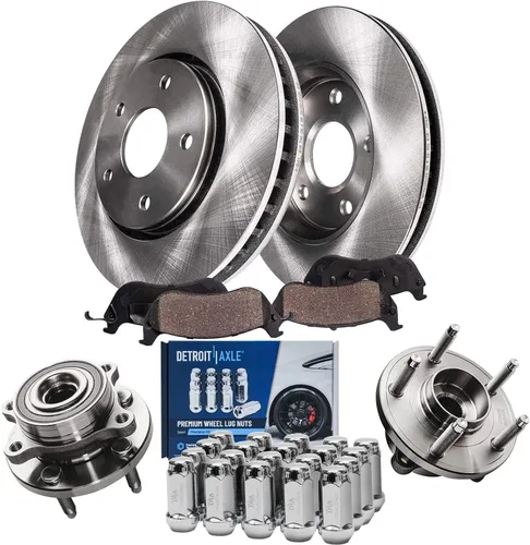 Miniatura 27 de Detroit Axle - Rotores de freno para Jeep Compass 2015-2022 Renegade 2016-2022 Fiat 500X 2016-2022, 2018, 2019, 2020, 2021. Reemplazo de rotores