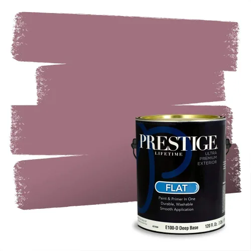 Miniatura 498 de Prestige Paints Pintura exterior e imprimación en uno, 1 galón, plano, coincidencia comparable de Valspar* Amber Rose*