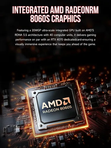 Miniatura 5 de GMKtec EVO-X2 AI Mini PC Ryzen Al Max+ 395 (hasta 5.1 GHz) Mini computadoras para juegos, 128 GB LPDDR5X 8000 MHz (16 GB* 8) 2 TB PCIe 4.0 SSD