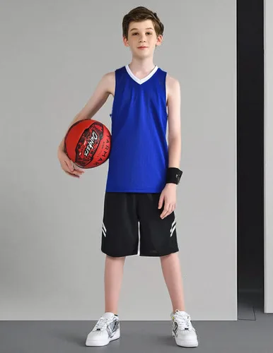 Miniatura 7 de Paquete de 10 camisetas de baloncesto atléticas reversibles de malla para niños y jóvenes, uniformes de equipo en blanco para deportes Scrimmage a