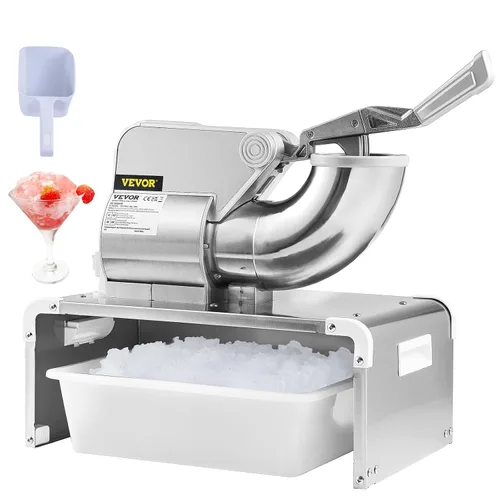Miniatura 11 de VEVOR Máquina eléctrica de 110V para hielo raspado, máquina para hacer conos de nieve de 500W, de mesa con textura de hielo ajustable, máquina