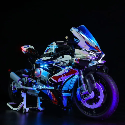 Miniatura 4 de Kit de luces LED RC para (M 1000 RR motocicleta 42130) modelo de bloques de construcción, kit de iluminación de construcción compatible con Lego