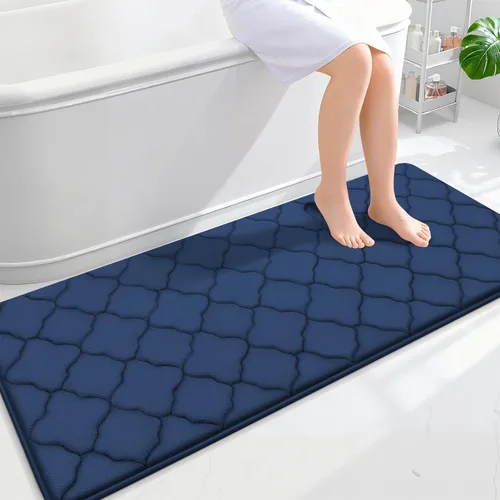 Miniatura 123 de OLANLY Alfombra de Baño de Espuma Viscoelástica de 24 x 16 pulgadas, Ultra Suave y Absorbente, Alfombras de Baño Antideslizantes, Cómodas, Lavables
