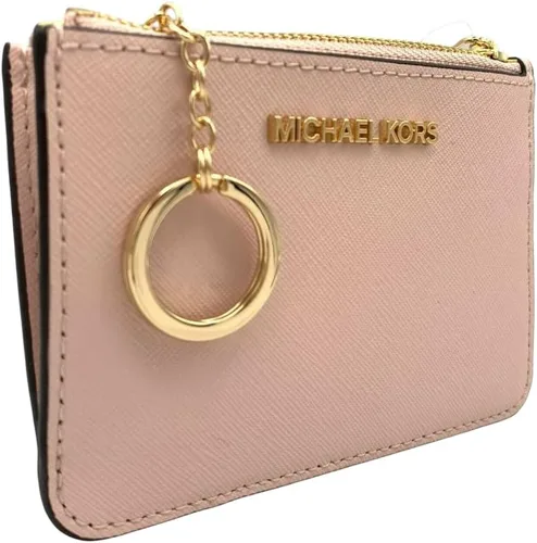 Miniatura 3 de Michael Kors Jet Set - Bolsa de viaje pequeña con cremallera superior y soporte para identificación en piel Saffiano rubor en polvo Powder Blush
