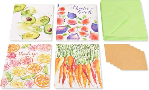 Miniatura 2 de Papyrus Tarjetas de agradecimiento con sobres, frutas y verduras (20 unidades)