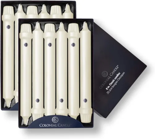 Miniatura 62 de Colonial Candle Vela cónica sin perfume, colección Handipt, ámbar, 12 pulgadas, paquete de 12, hasta 10 horas de combustión