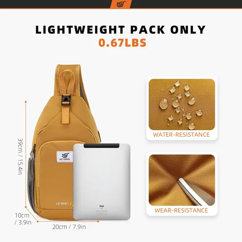 Miniatura 5 de SKYSPER - Mochila cruzada con bloqueo RFID, mochila de bandolera, mochila para el hombro y el pecho, mochila de viaje y senderismo, para mujeres