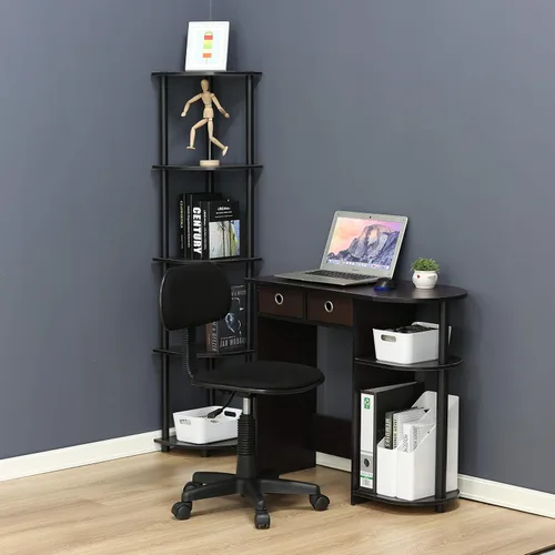 Miniatura 7 de Furinno Go Green Home - Escritorio para computadora portátil con 2 cajones, nogal oscuro
