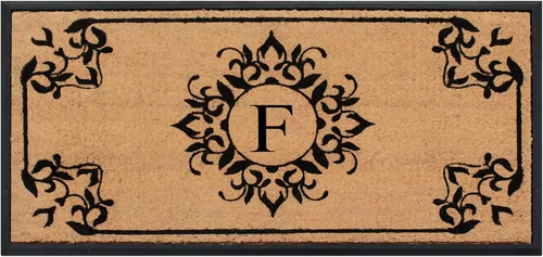 Miniatura 18 de A1HC - Tapete de puerta con monograma de fibra de coco natural para puerta delantera, 24 x 48, felpudo duradero tratado anti-desprendimiento