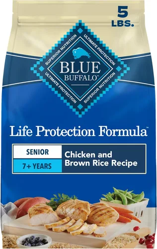 Blue Buffalo Life Protection Formula - Alimento seco para perros mayores de pollo y arroz integral, apoya la inmunidad con trozos LifeSource ricos