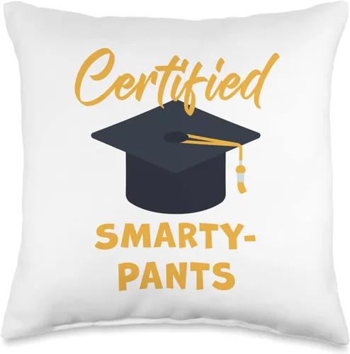 Miniatura 4 de Funny Graduation & Class Humor Certified Smarty-Pants – Student Teacher School Graduation Throw Pillow, 18x18, Multicolor
