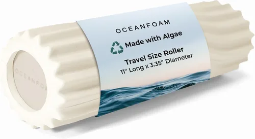 Oceanfoam Rodillo de espuma de viaje Ripple (11 x 3.35 pulgadas) Mini rodillo de espuma firme para terapia física, masaje de tejido profundo, dolor