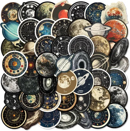 Miniatura 13 de 50 calcomanías de vinilo estéticas azules, impermeables, artísticas dibujadas a mano, para botellas de agua, portátiles, diarios, álbumes
