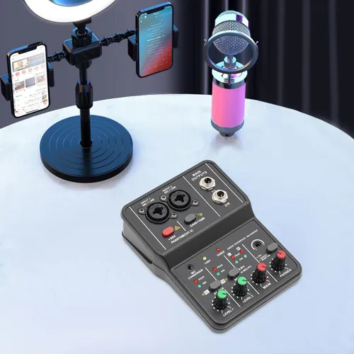 Miniatura 5 de Mezclador de audio profesional de 2 canales, mezclador digital de audio, placa de sonido profesional, amplificador de estudio en vivo USB