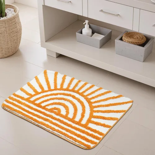 Miniatura 11 de Uphome Tapetes de baño para baño, 18 x 26, diseño floral, moderno, antideslizante, suave, lavable a máquina, absorbente, de secado rápido, tapete