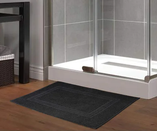Miniatura 5 de GLAMBURG Paquete de 2 tapetes de baño de algodón prémium de 20 x 32 pulgadas, 100% algodón hilado en anillo, calidad de hotel y spa, 21.16 oz/m²