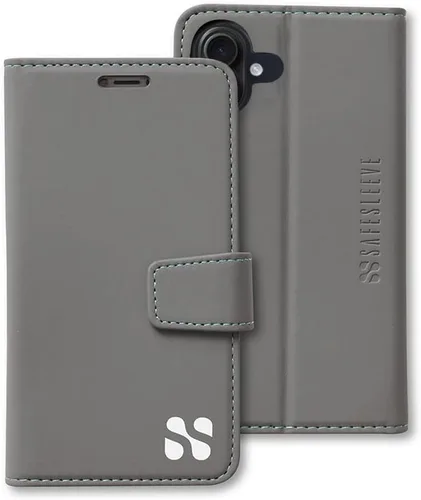 Miniatura 61 de SafeSleeve Funda de piel tipo cartera desmontable para iPhone 14 con bloqueador EMF para teléfono celular con 3 tarjeteros y soporte ajustable
