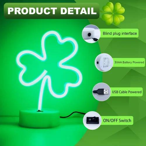 Miniatura 3 de Z luz de neón, Verde CLOVER