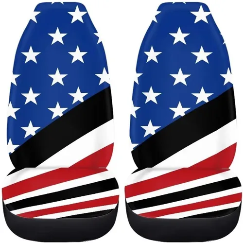 Miniatura 5 de Fundas de asiento de coche con estampado de bandera estadounidense, fundas cómodas para asientos de automóvil, duraderas, ajuste universal