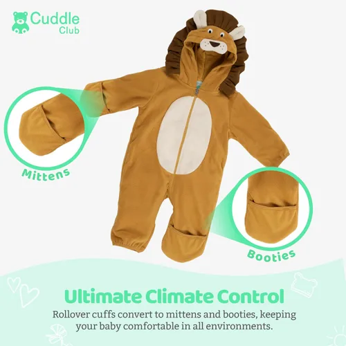 Miniatura 45 de Enterizo de vellón para bebé, rómper de una sola pieza con capucha para niños, ropa para exteriores, chaqueta infantil