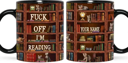 Miniatura 15 de B62112 - Taza de bibliotecario personalizada, motor de búsqueda original, estante de biblioteca, taza para amantes de los libros, color negro, 11