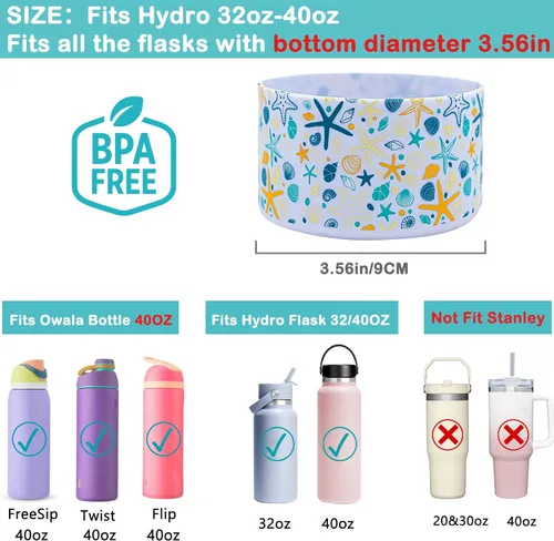 Miniatura 2 de HEYSKAY Protective Flask - Bota de silicona de 12 a 40 onzas para botella de agua Hydro Flask, y compatible con Stanley Tumbler, Yeti, Simple Concha
