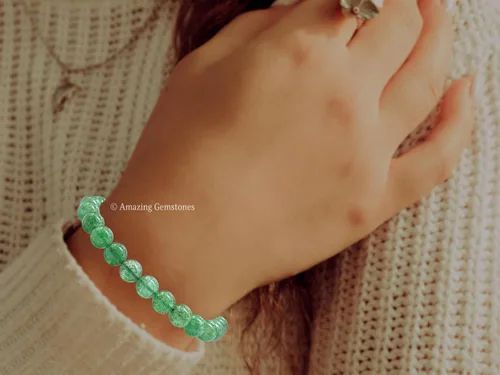 Miniatura 127 de Amazing Gemstone Pulsera de cristal para mujeres y hombres, pulsera de cristal curativo de protección, pulsera elástica con cuentas de piedras