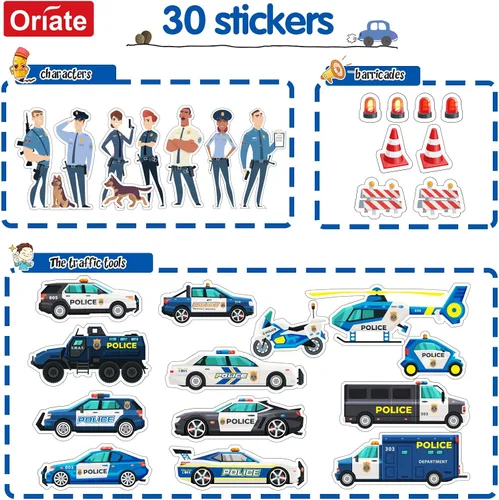 Miniatura 7 de Oriate Diecast Police Rescue City S.W.A.T. Juego de juguetes de coche con patrulla de remolque resistente, 13 piezas de aleación mini vehículos