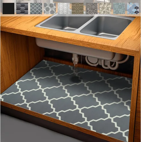 Miniatura 13 de AiBOB Tapete impermeable para debajo del fregadero, forros absorbentes de secado rápido para fregadero que protegen los gabinetes, forros duraderos