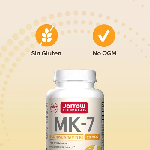 Miniatura 5 de Jarrow Formulas MK-7 90 mcg - Forma bioactiva de vitamina K2 - 60 porciones (cápsulas blandas) - para la salud ósea y cardiovascular - Suplemento