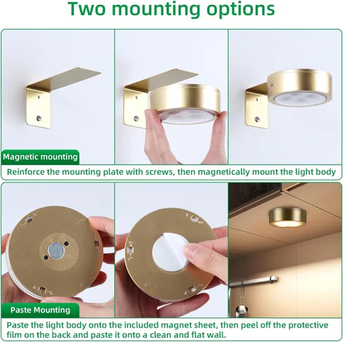 Miniatura 5 de Paquete de 2 luces inalámbricas para cuadros de pared, luz para cuadros recargable que funciona con batería con control remoto, luz regulable