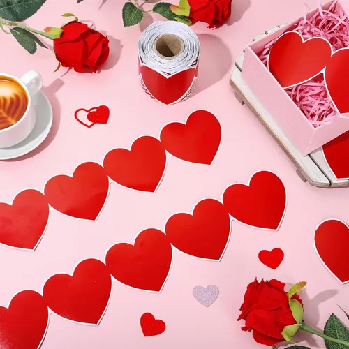Miniatura 4 de Whaline Tablero de anuncios de regreso a clases, borde de corazón, bordes antiadherentes, rollo de papel rojo para el primer día de escuela