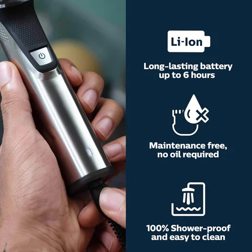 Miniatura 2 de Philips Norelco Multigroom 9000 Series MG9740 - Recortador de precisión 18 en 1 para cara, cabeza y cuerpo con cuchillas de titanio, 6 horas