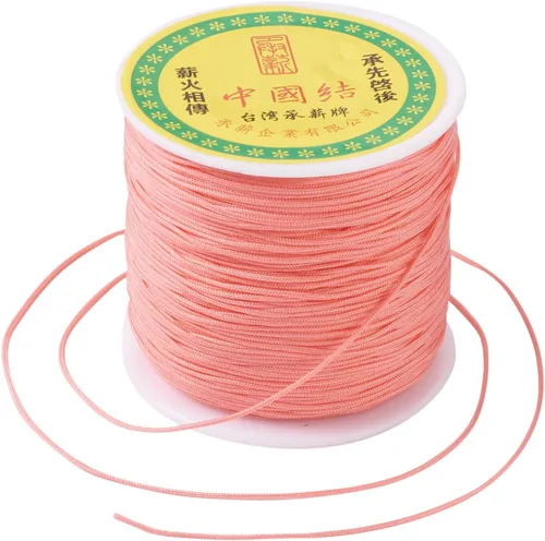Miniatura 38 de Cheriswelry 100 yardas/rollo de cuerda trenzada de nailon de 0.031 in, color azul cielo claro, cordón de nudo chino, cuerda de cuentas