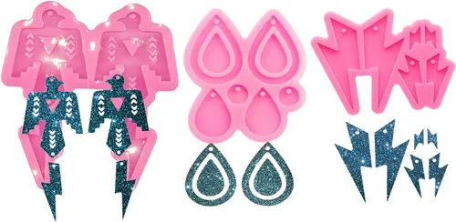 Miniatura 14 de 1 pieza de la serie de Navidad Mini Ear Studs árbol de Navidad/rompecabezas/notas musicales pendientes de resina molde de silicona, joyería DIY