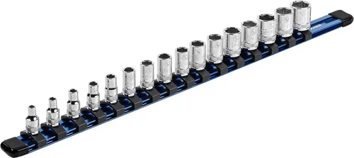 Miniatura 14 de ARES 70204 - Organizador de enchufes de aluminio de 3 piezas, rieles de enchufe de 1/4 pulgadas, 3/8 pulgadas y 1/2 pulgadas con capacidad para 48