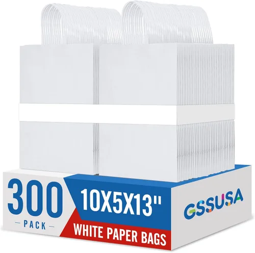 Miniatura 21 de GSSUSA Bolsas de papel negras de 8 x 4.25 x 10.5 pulgadas, 20 unidades, bolsa de papel de regalo con asas a granel, regalo de graduación, papel