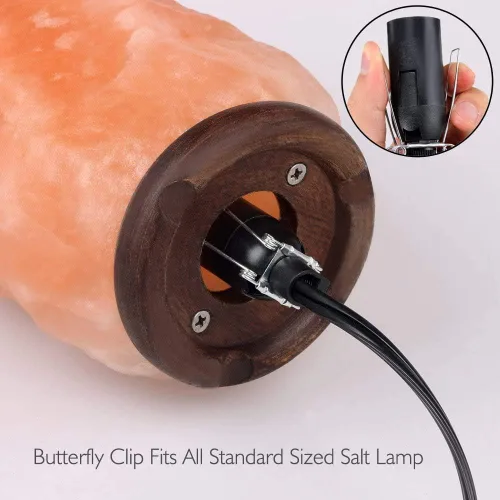 Miniatura 3 de Cable de repuesto para lámpara de sal de 6 pies con interruptor de encendido/apagado y base de candelabro E12, Negro